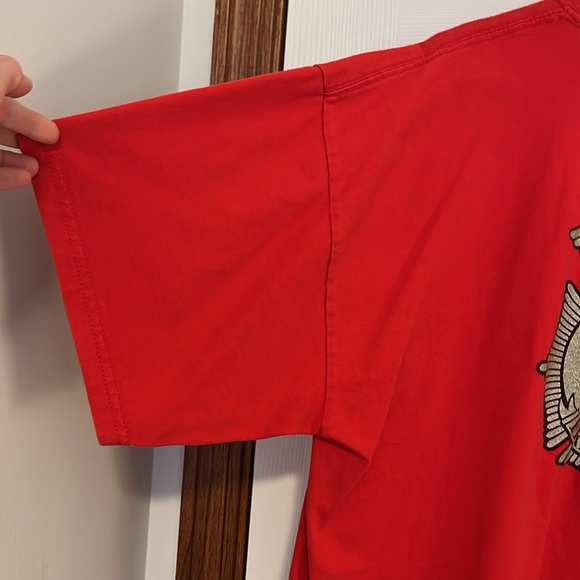 Harley Davidson Motorcycles Red Firefighter Short Sleeve T- Shirt Tee Men’s XL - Picture 12 of 16